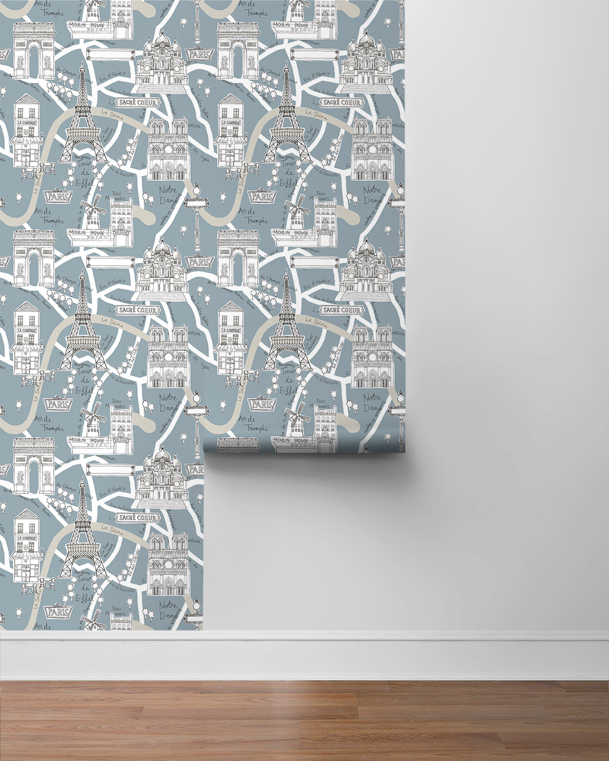 Paris Scene Vinyl Wallpaper