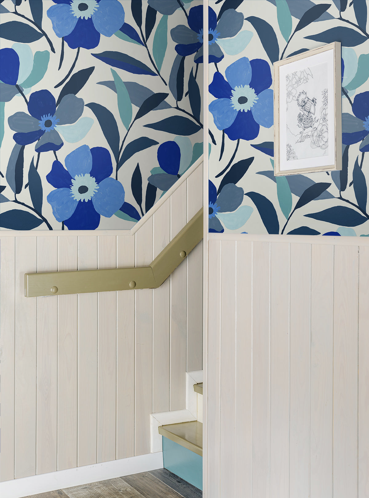 Garden Block Floral Vinyl Wallpaper