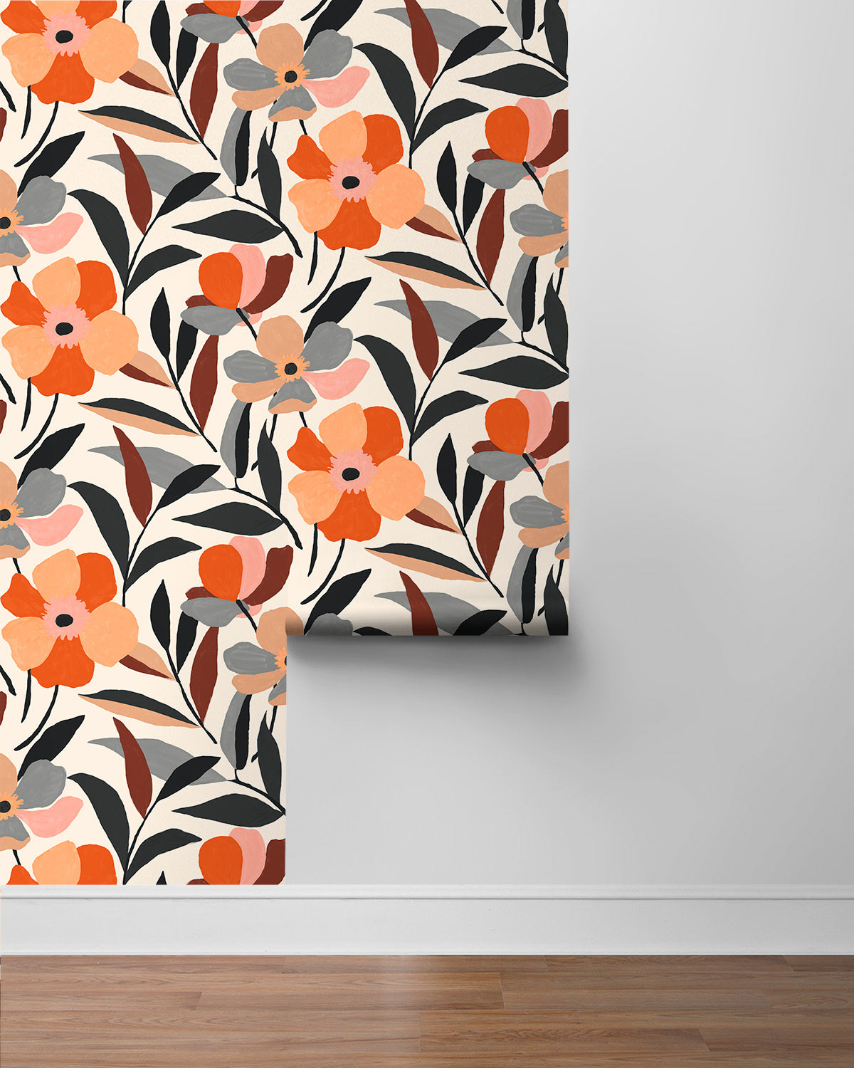 Garden Block Floral Vinyl Wallpaper