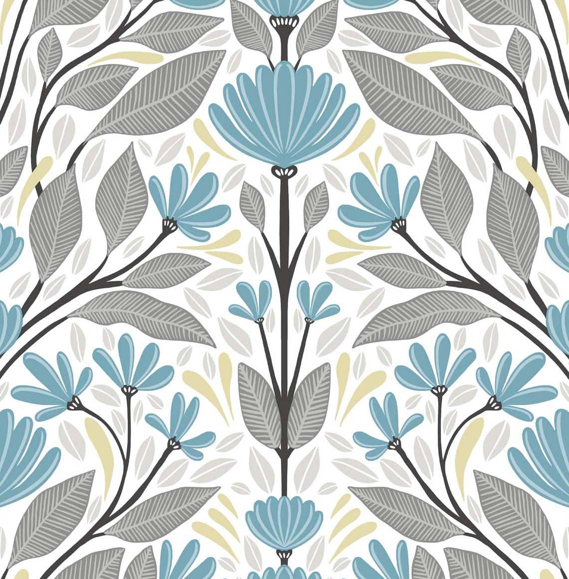 Folk Floral Vinyl Wallpaper