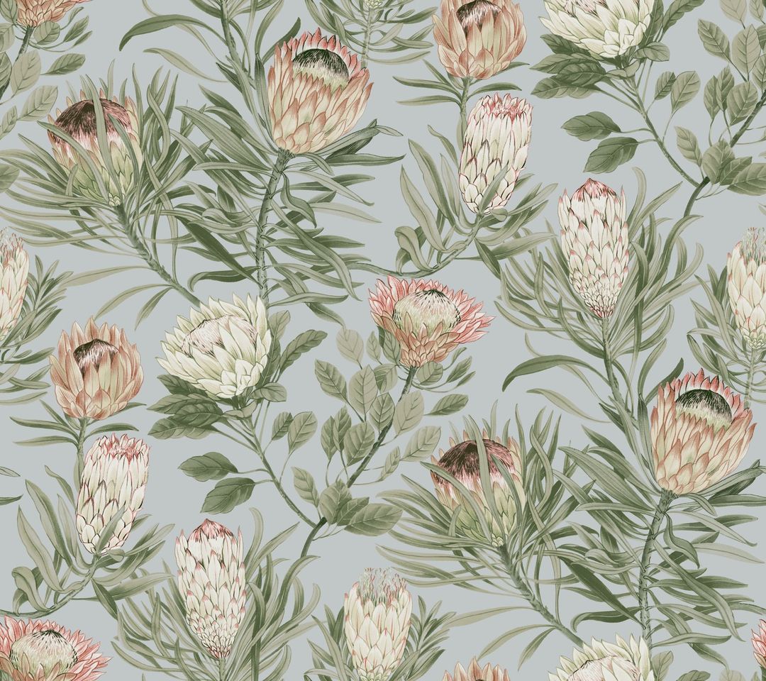 Perpignan Protea Non-woven Unpasted Wallpaper