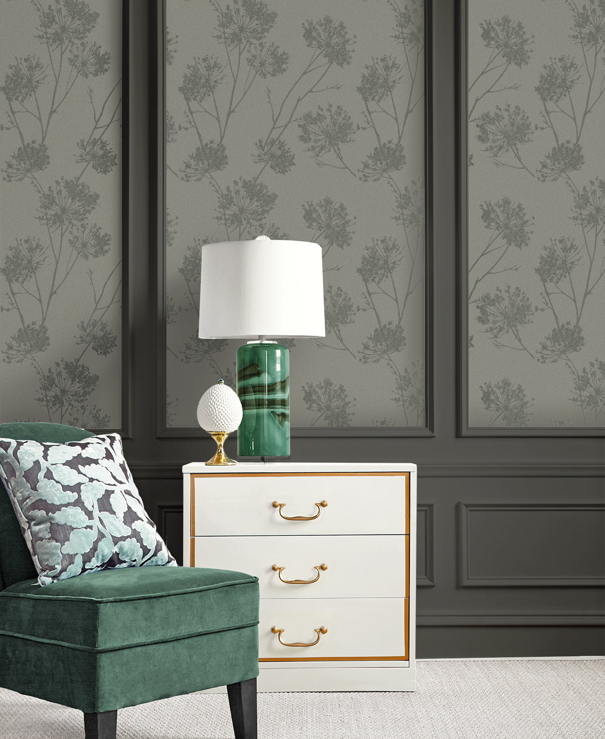 Drancy, Wild Grass, 20.9 in. x 33 ft. = 57.5 sq. ft, Wallpaper Roll