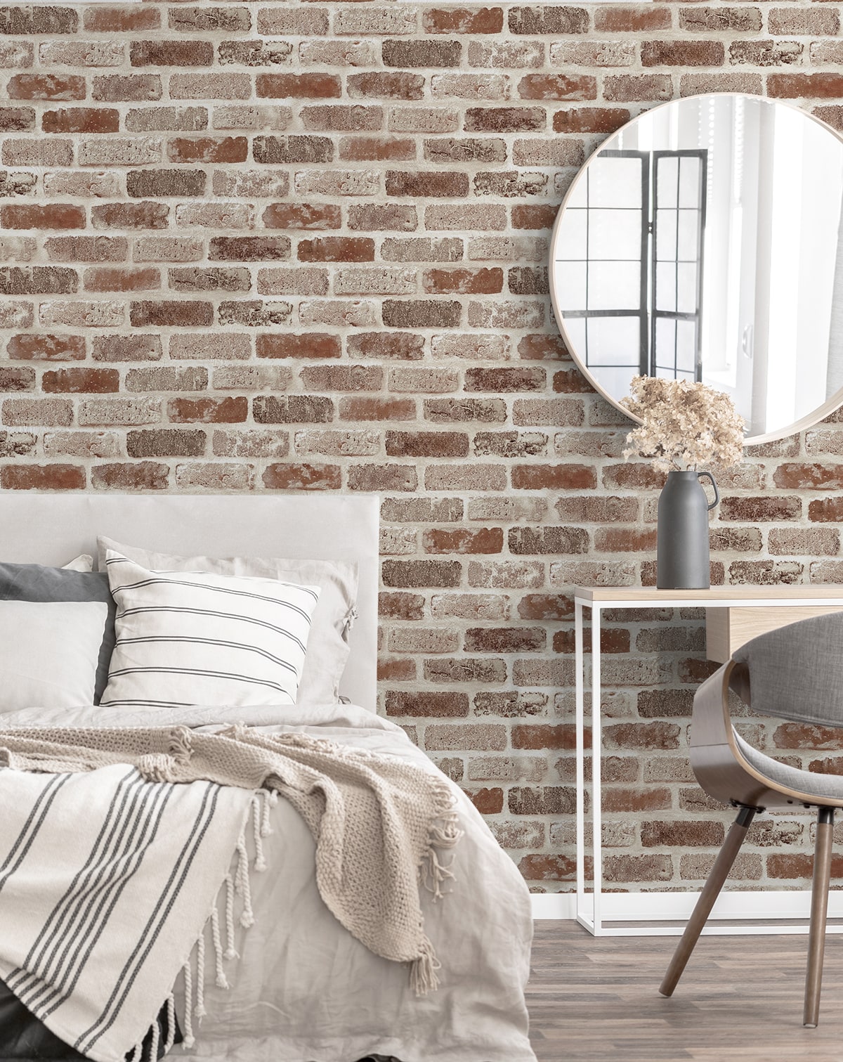 Washed Brick Vinyl Wallpaper