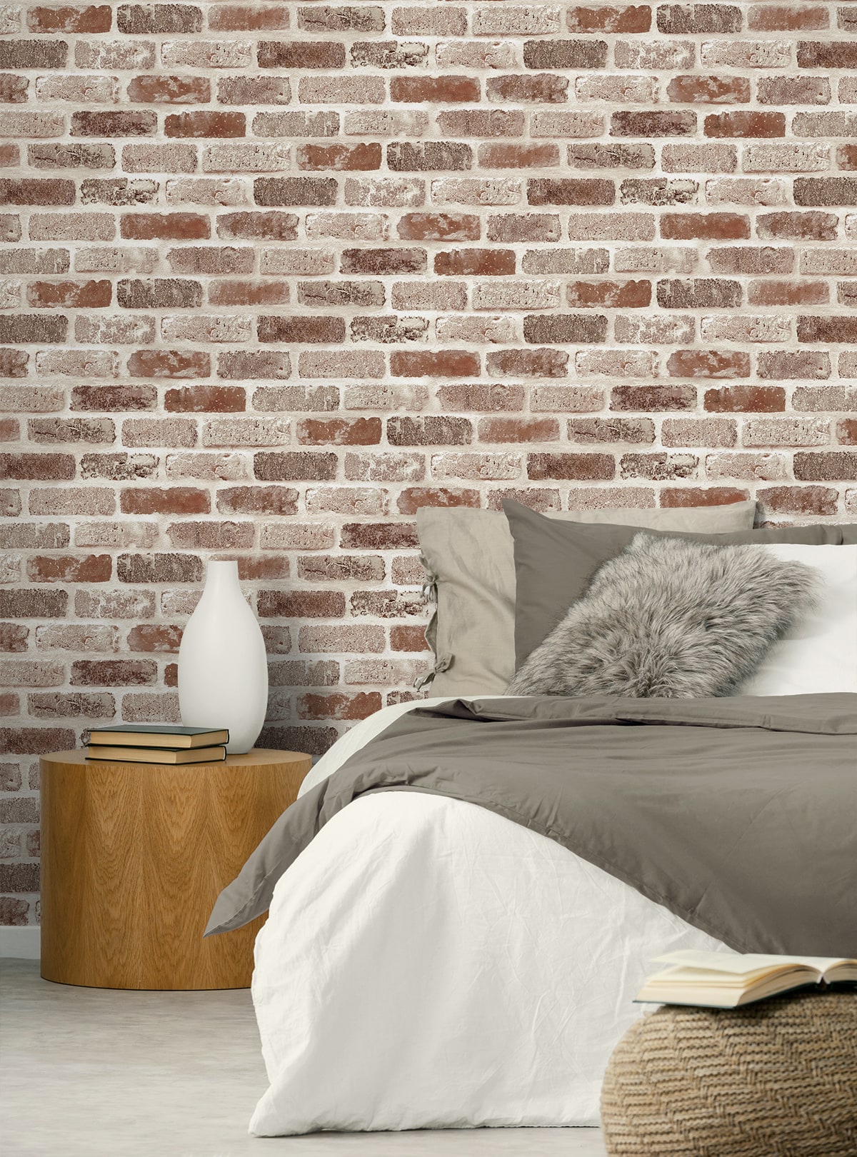 Washed Brick Vinyl Wallpaper