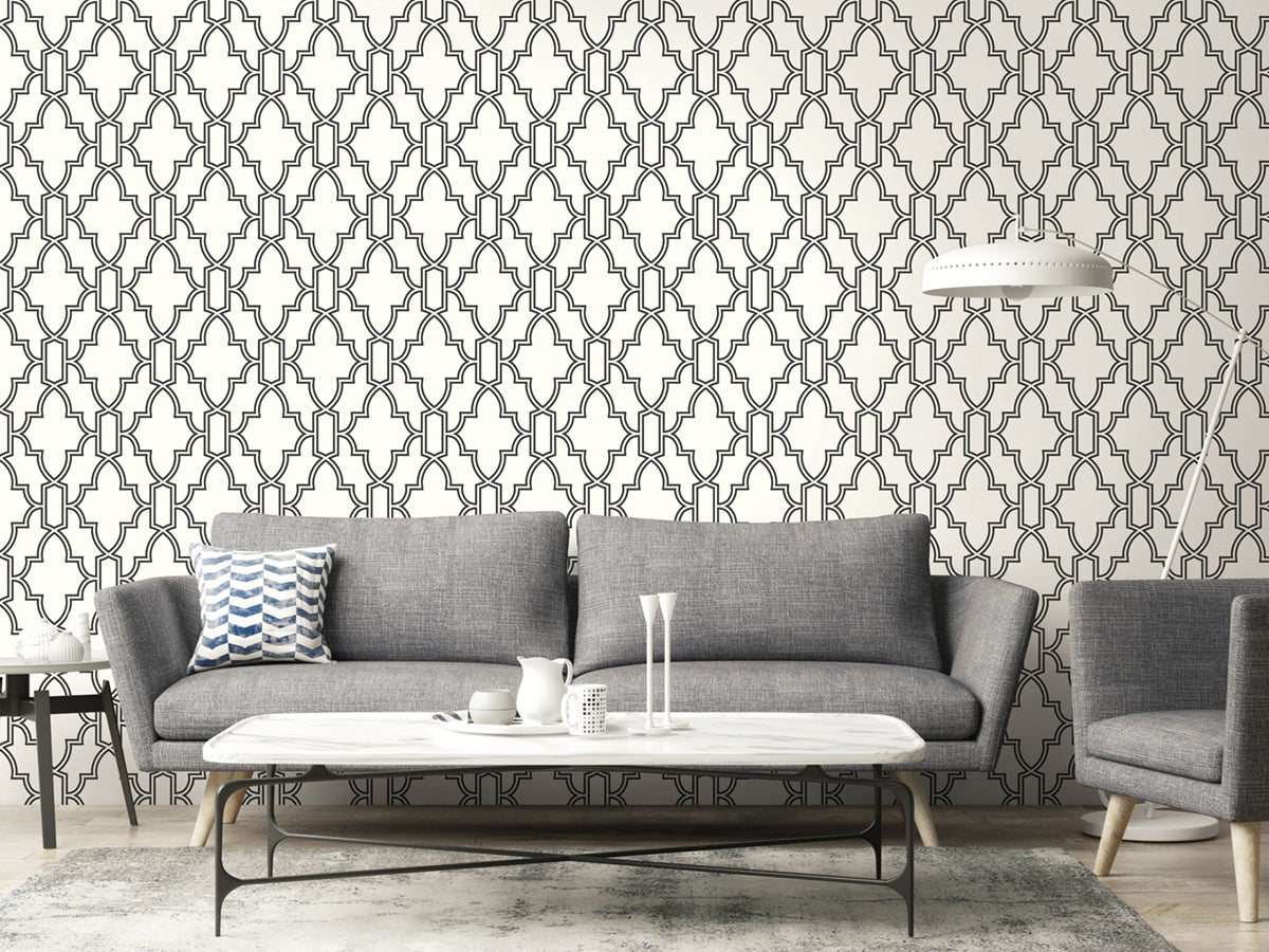 Tile Trellis Vinyl Wallpaper