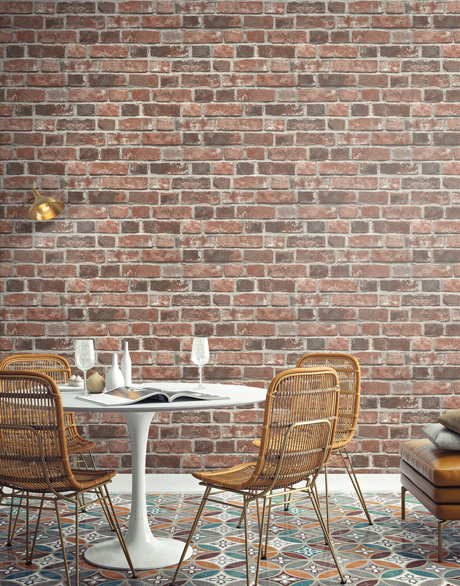 Distressed Brick Vinyl Wallpaper