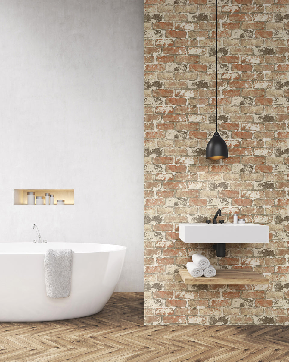 Weathered Brick Vinyl Wallpaper