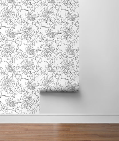 Tropical Linework Vinyl Wallpaper