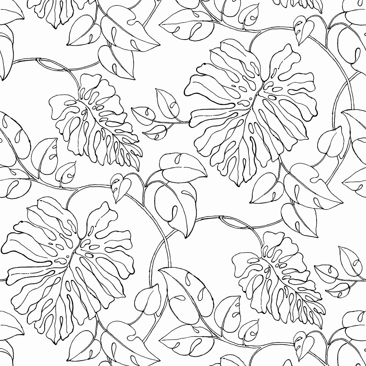 Tropical Linework Vinyl Wallpaper