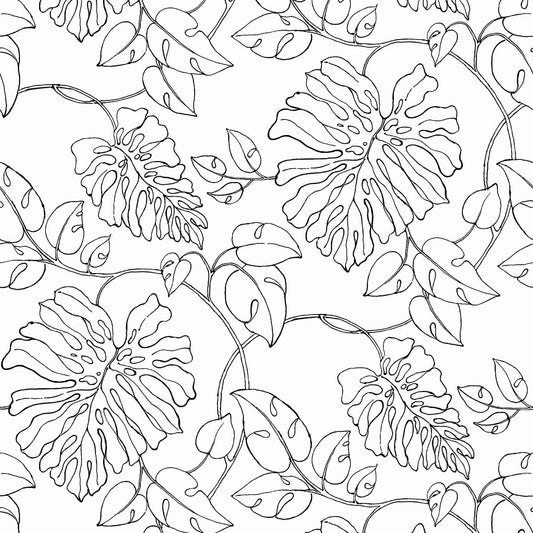 Tropical Linework Vinyl Wallpaper