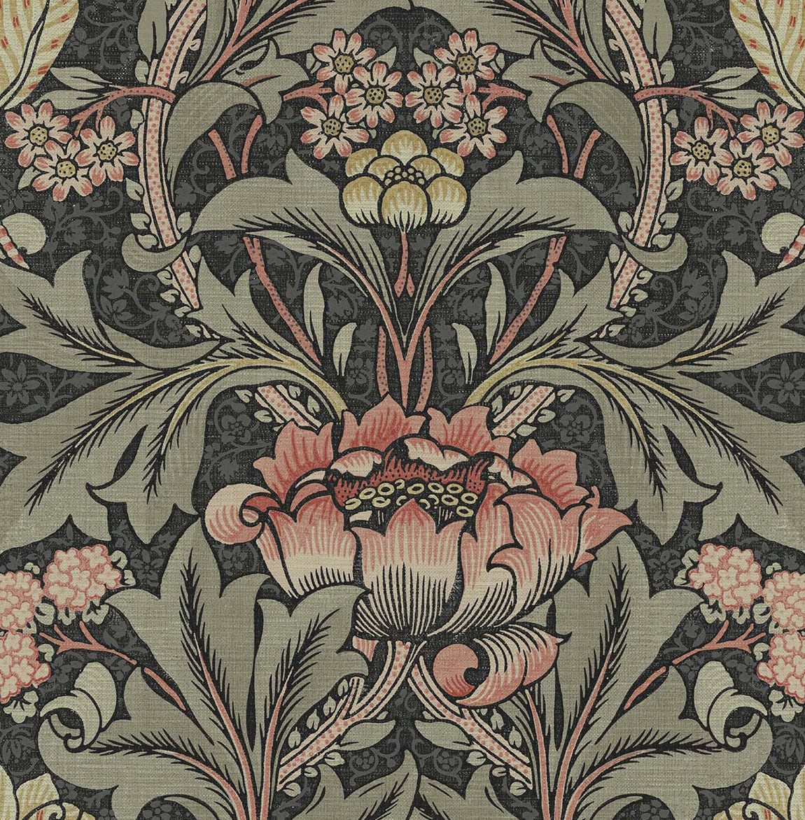 Acanthus Floral Vinyl Wallpaper