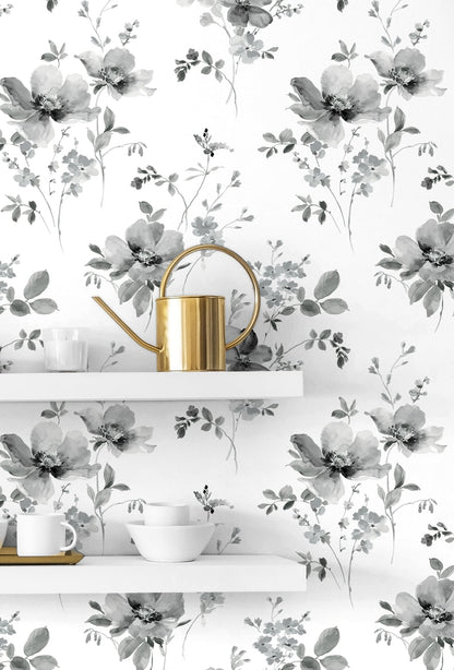 Watercolor Windflower Vinyl Wallpaper