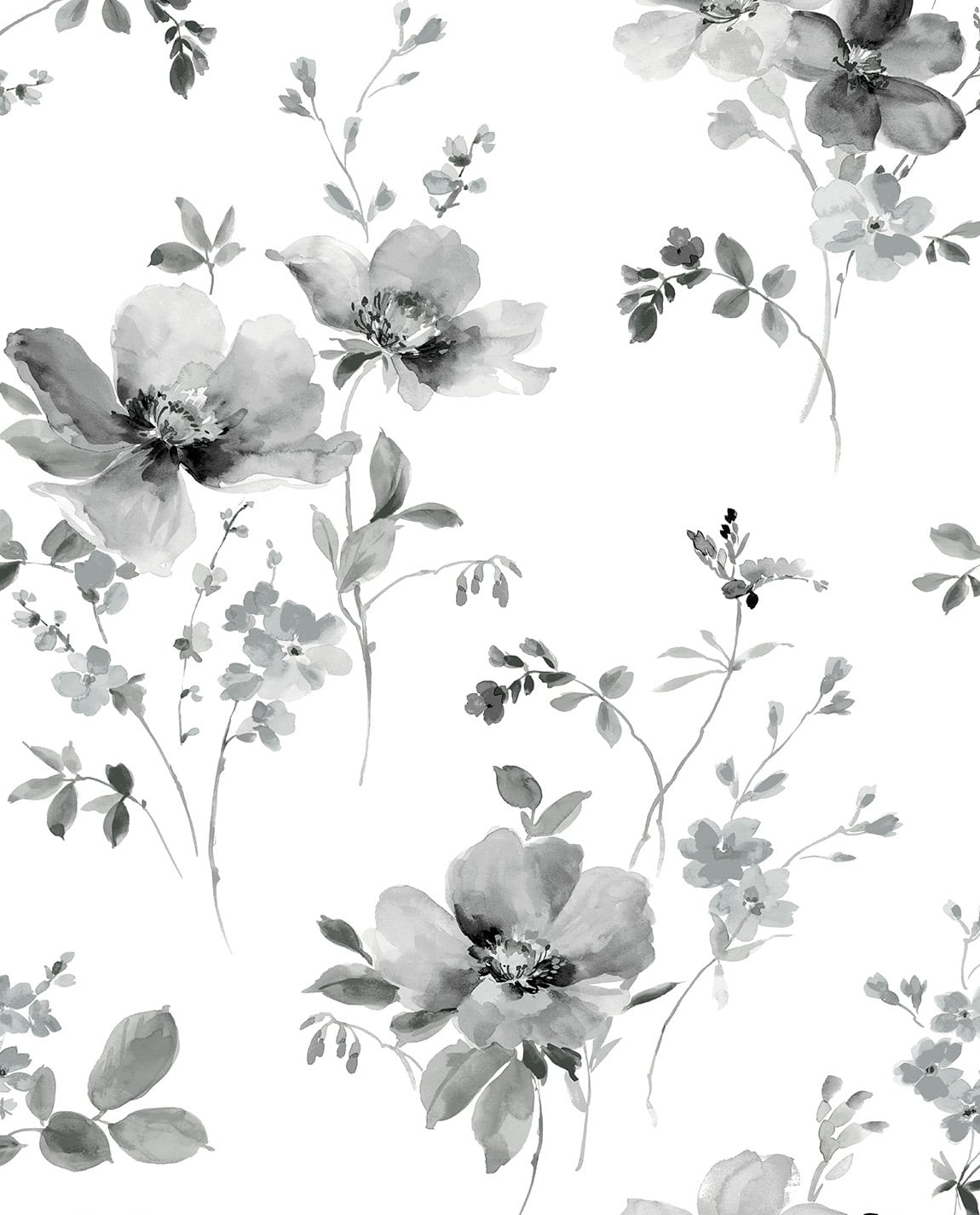 Watercolor Windflower Vinyl Wallpaper