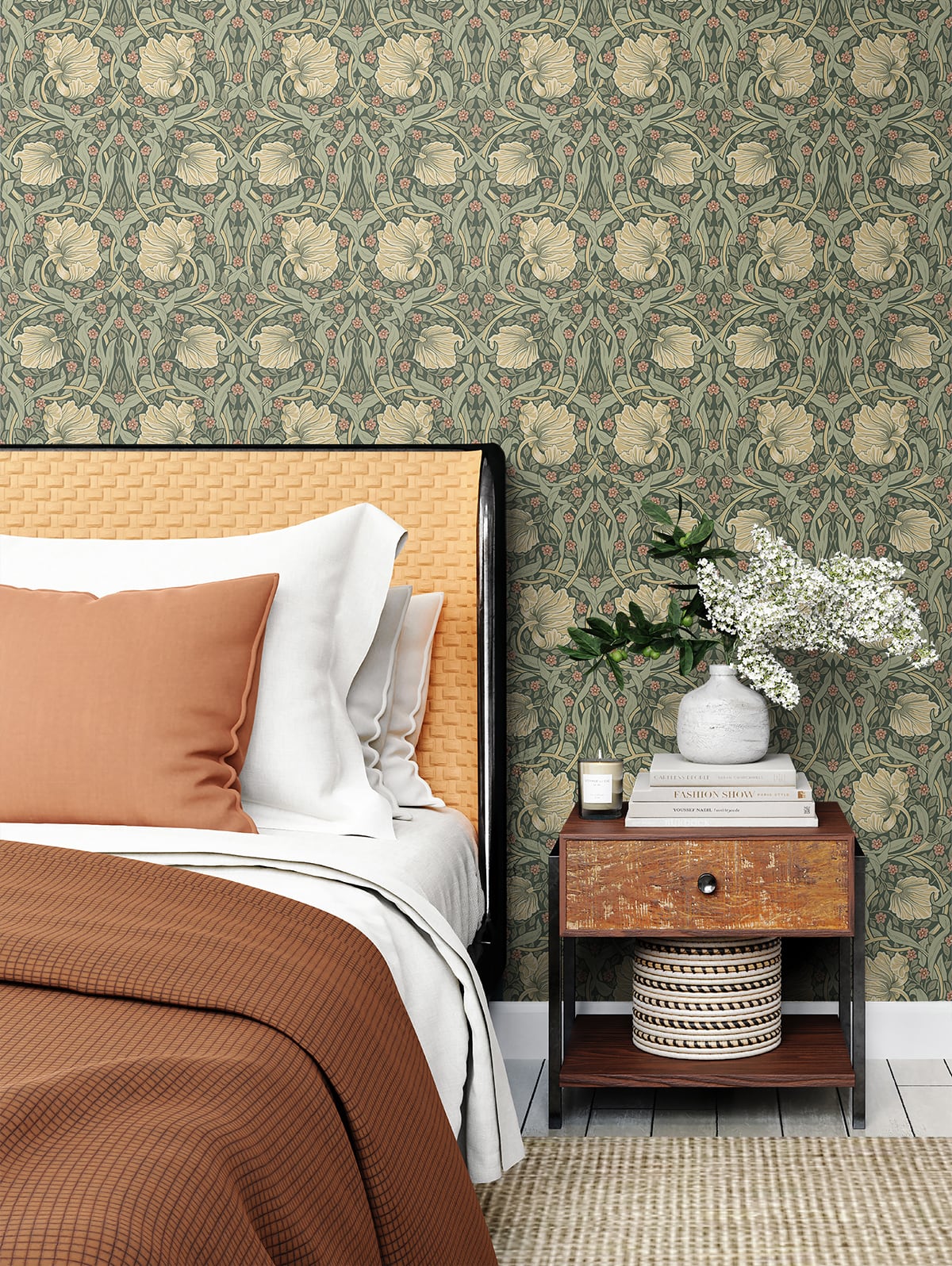 Pimpernel Floral Vinyl Wallpaper