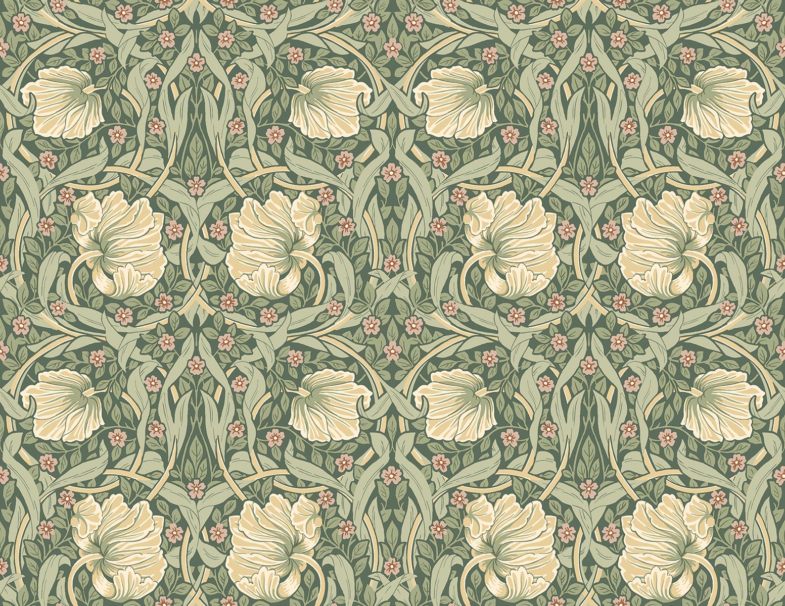 Pimpernel Floral Vinyl Wallpaper