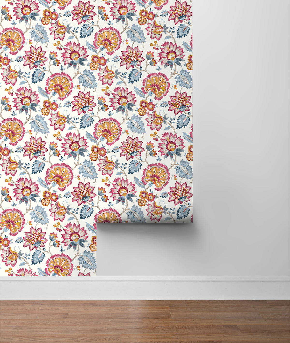 Jacobean Blossom Floral Vinyl Wallpaper