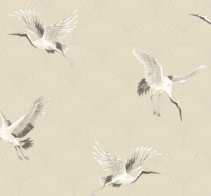 Cranes Vinyl Wallpaper