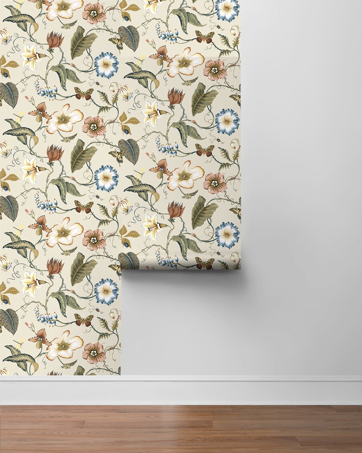 Summer Garden Floral Vinyl Wallpaper