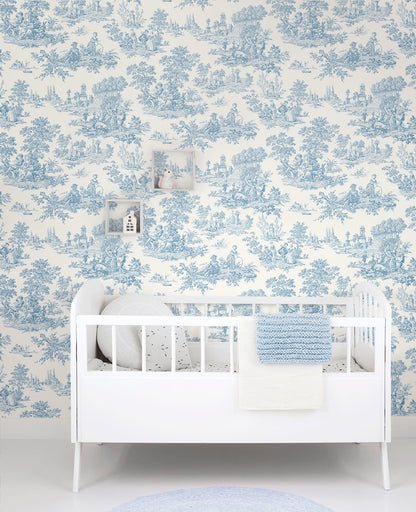 Chateau Toile Vinyl Wallpaper