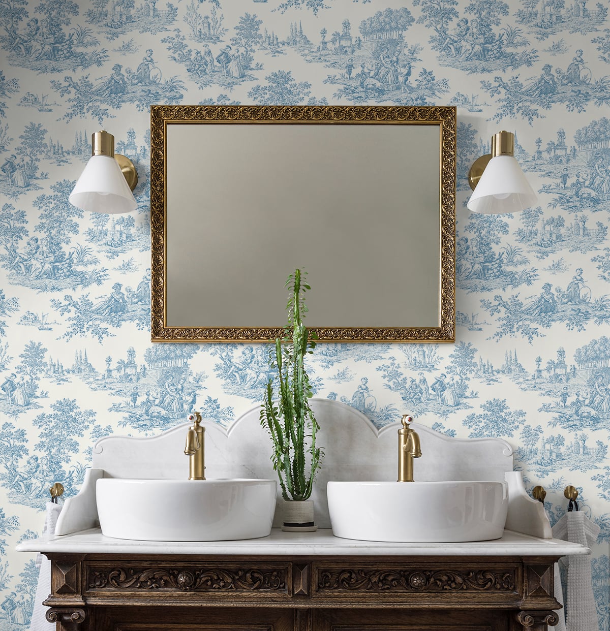 Chateau Toile Vinyl Wallpaper