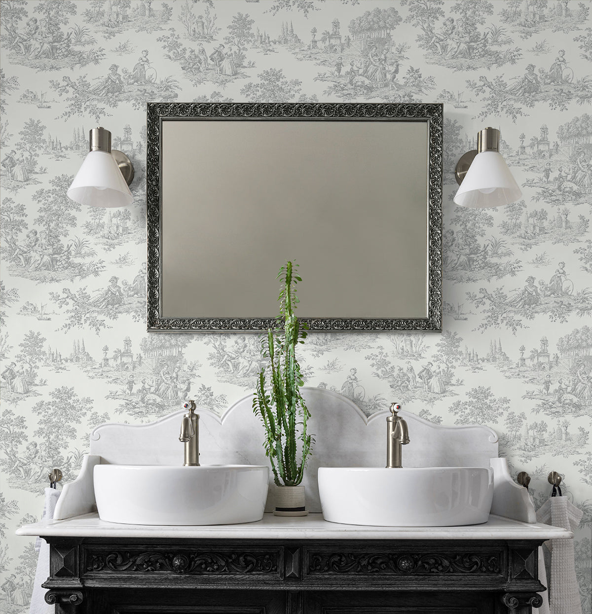 Chateau Toile Vinyl Wallpaper