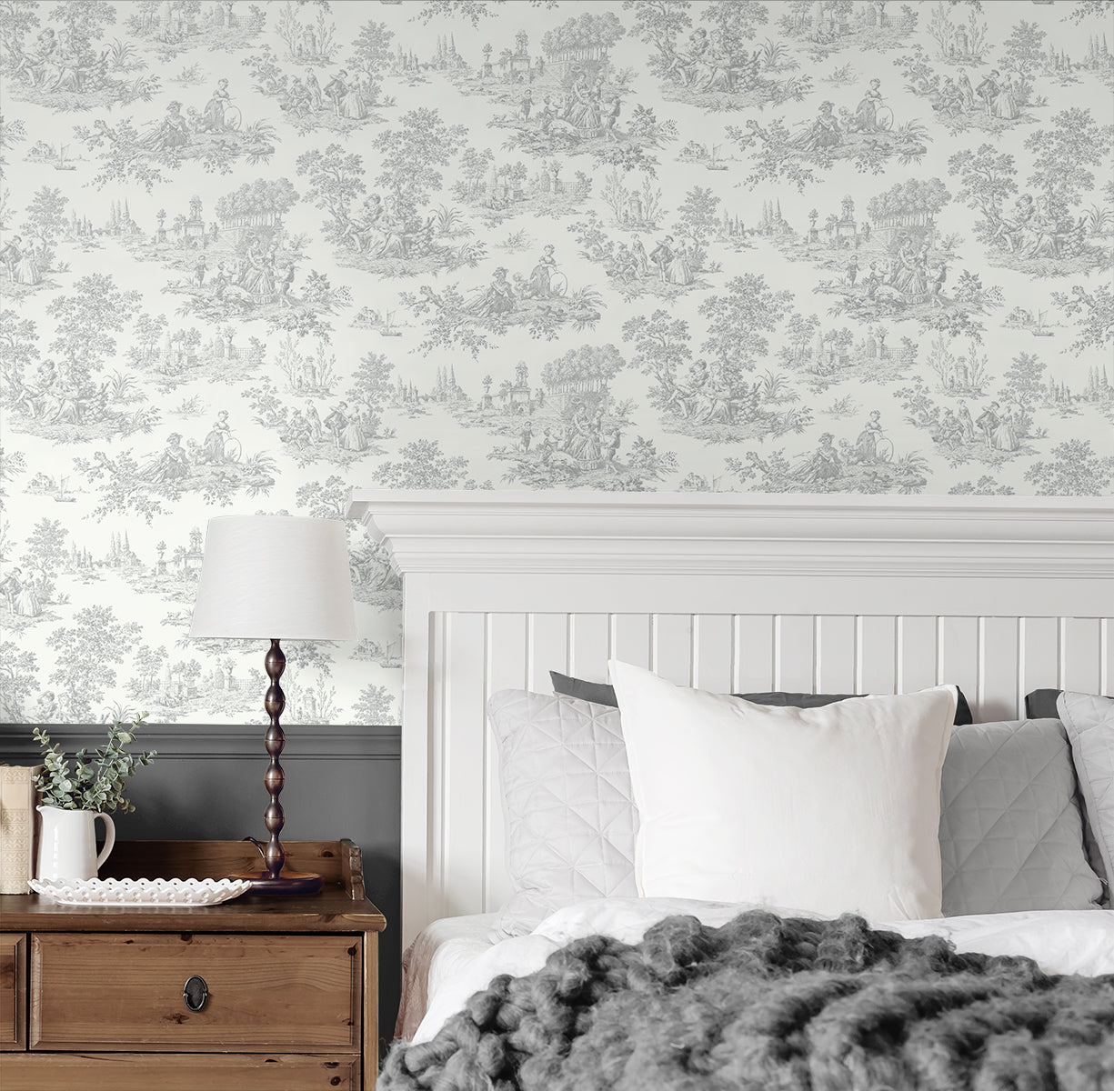 Chateau Toile Vinyl Wallpaper