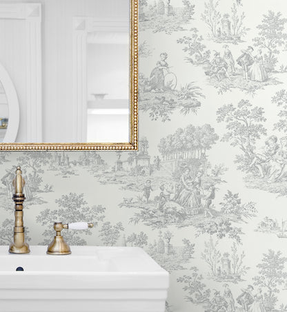 Chateau Toile Vinyl Wallpaper