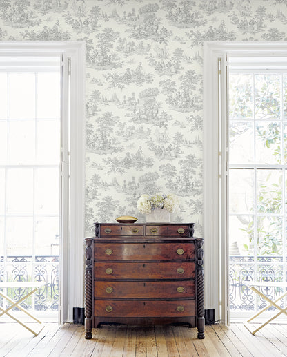 Chateau Toile Vinyl Wallpaper