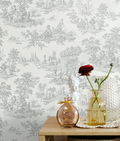 Chateau Toile Vinyl Wallpaper