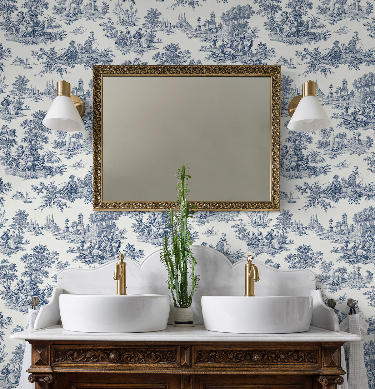 Chateau Toile Vinyl Wallpaper