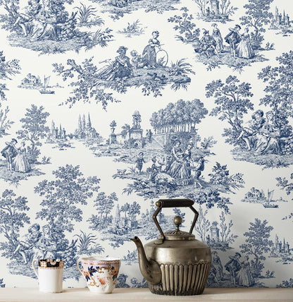 Chateau Toile Vinyl Wallpaper