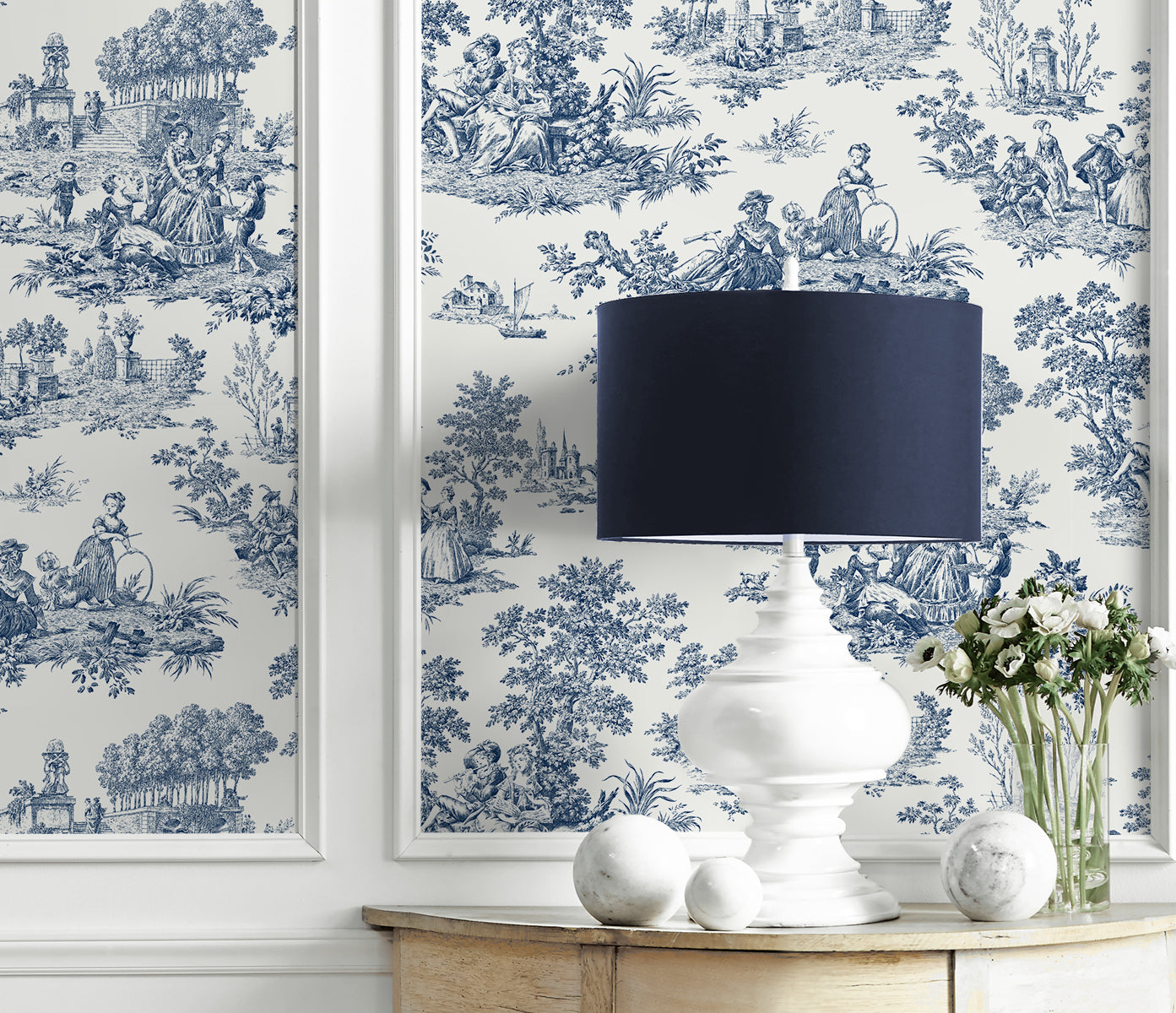 Chateau Toile Vinyl Wallpaper