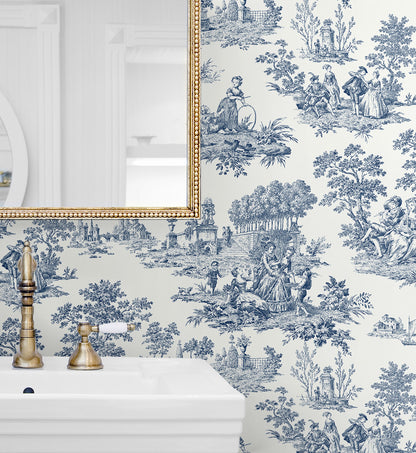 Chateau Toile Vinyl Wallpaper