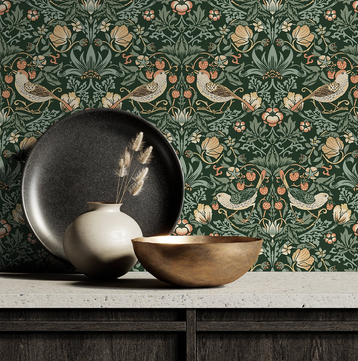 Aves Garden Vinyl Wallpaper