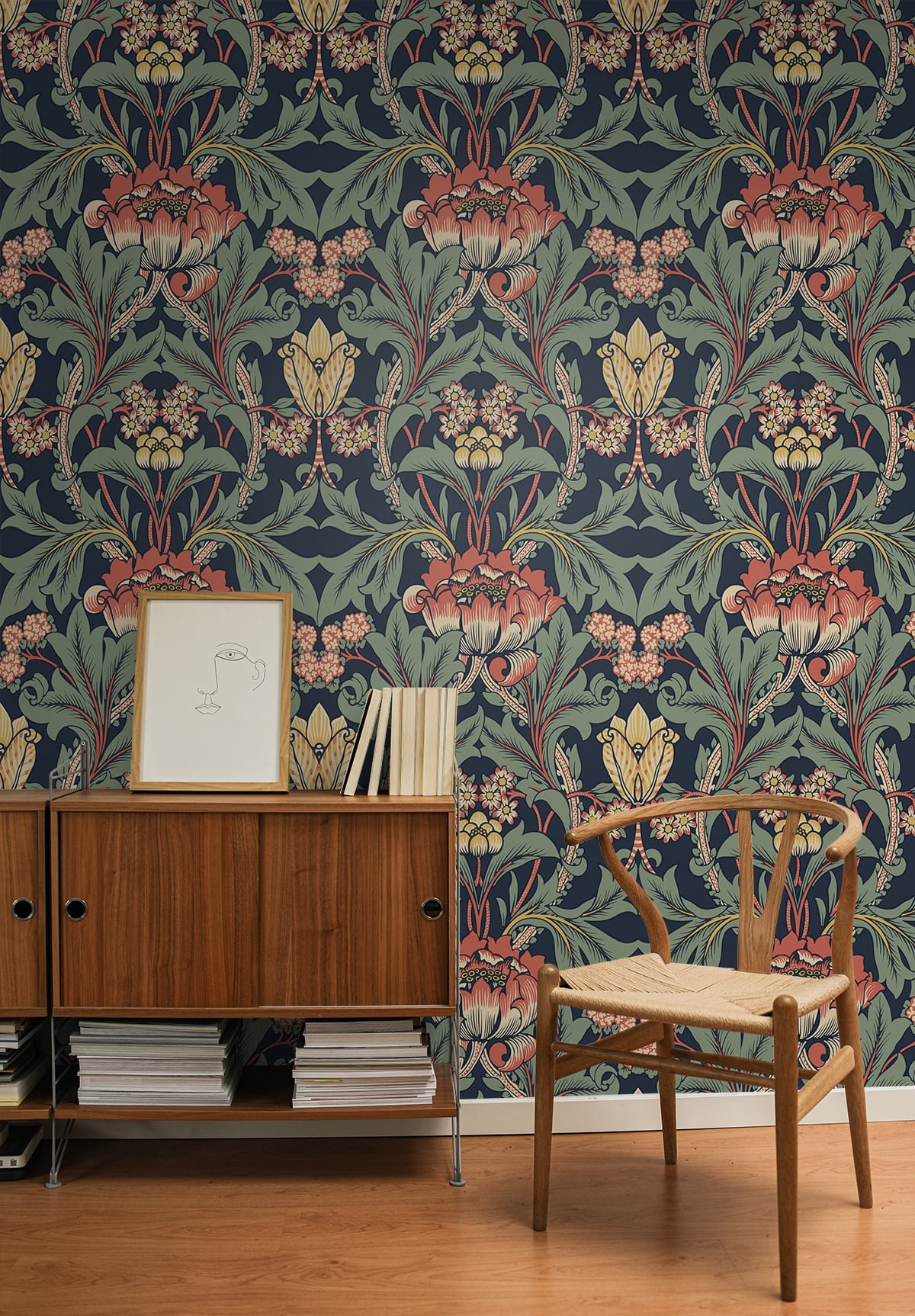 Primrose Floral Vinyl Wallpaper