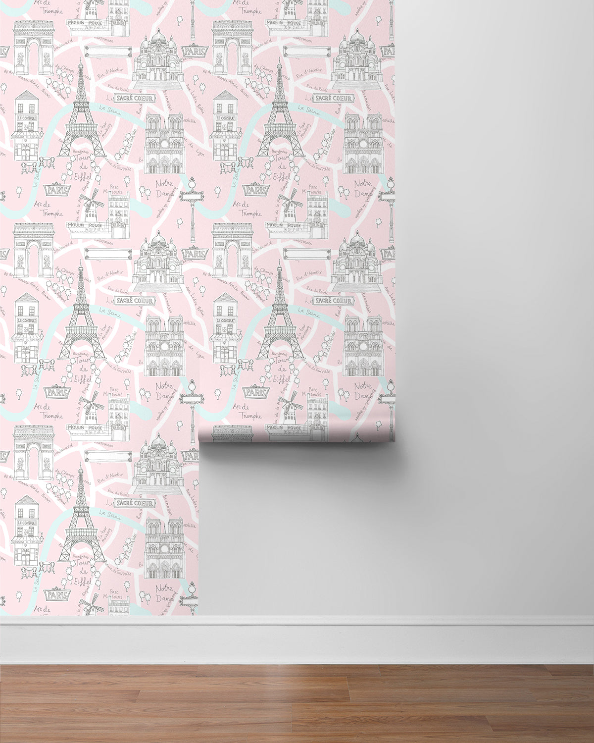 Paris Scene Vinyl Wallpaper