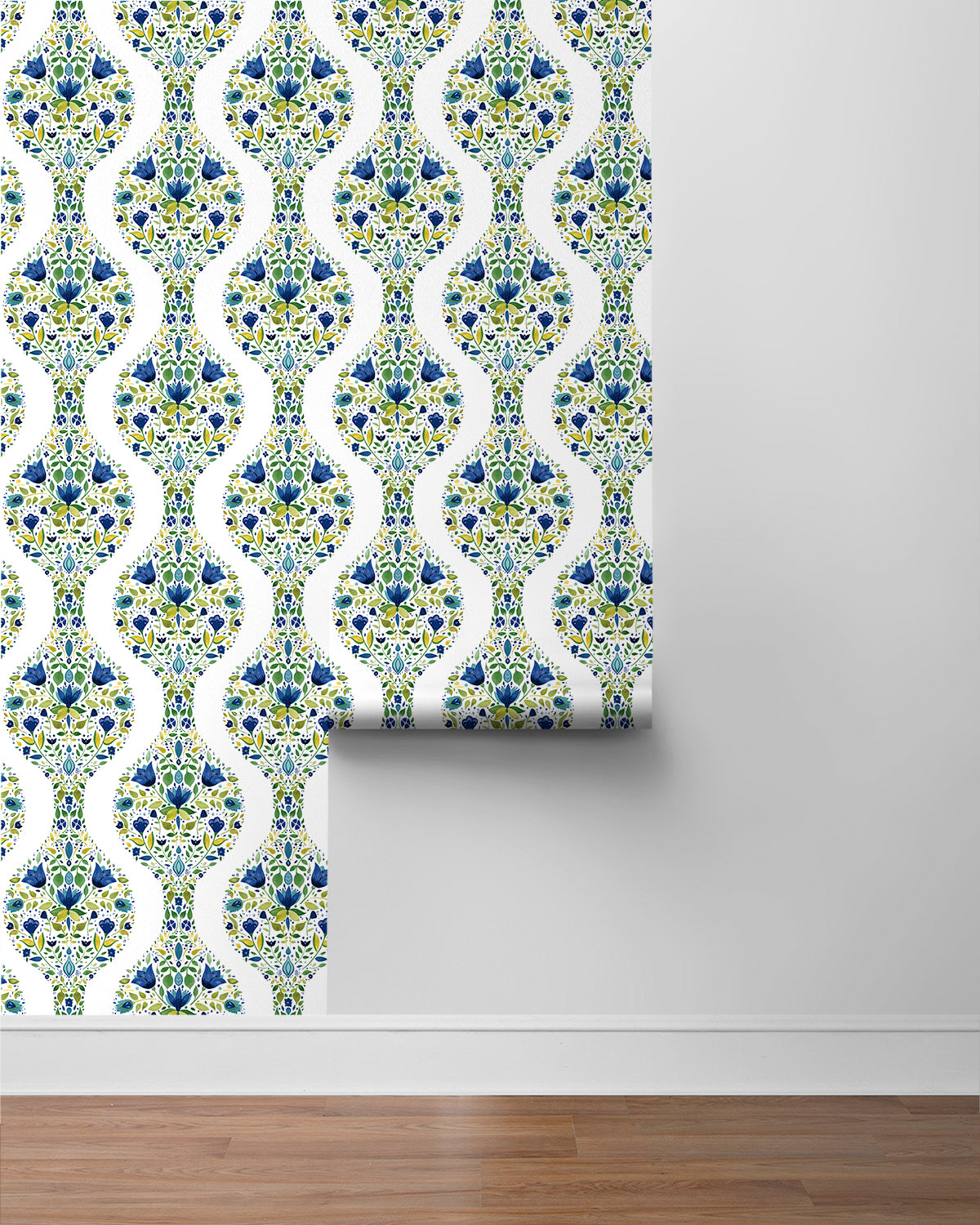 Floral Ogee Vinyl Wallpaper