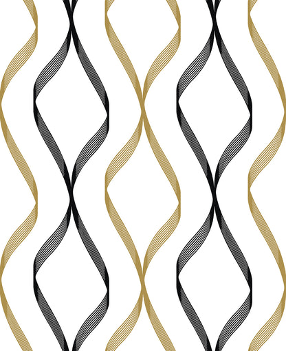 Ogee Ribbon Vinyl Wallpaper