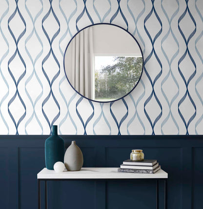 Ogee Ribbon Vinyl Wallpaper