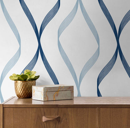 Ogee Ribbon Vinyl Wallpaper