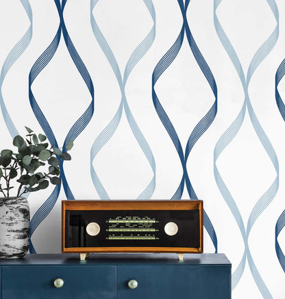 Ogee Ribbon Vinyl Wallpaper