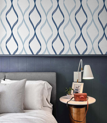 Ogee Ribbon Vinyl Wallpaper