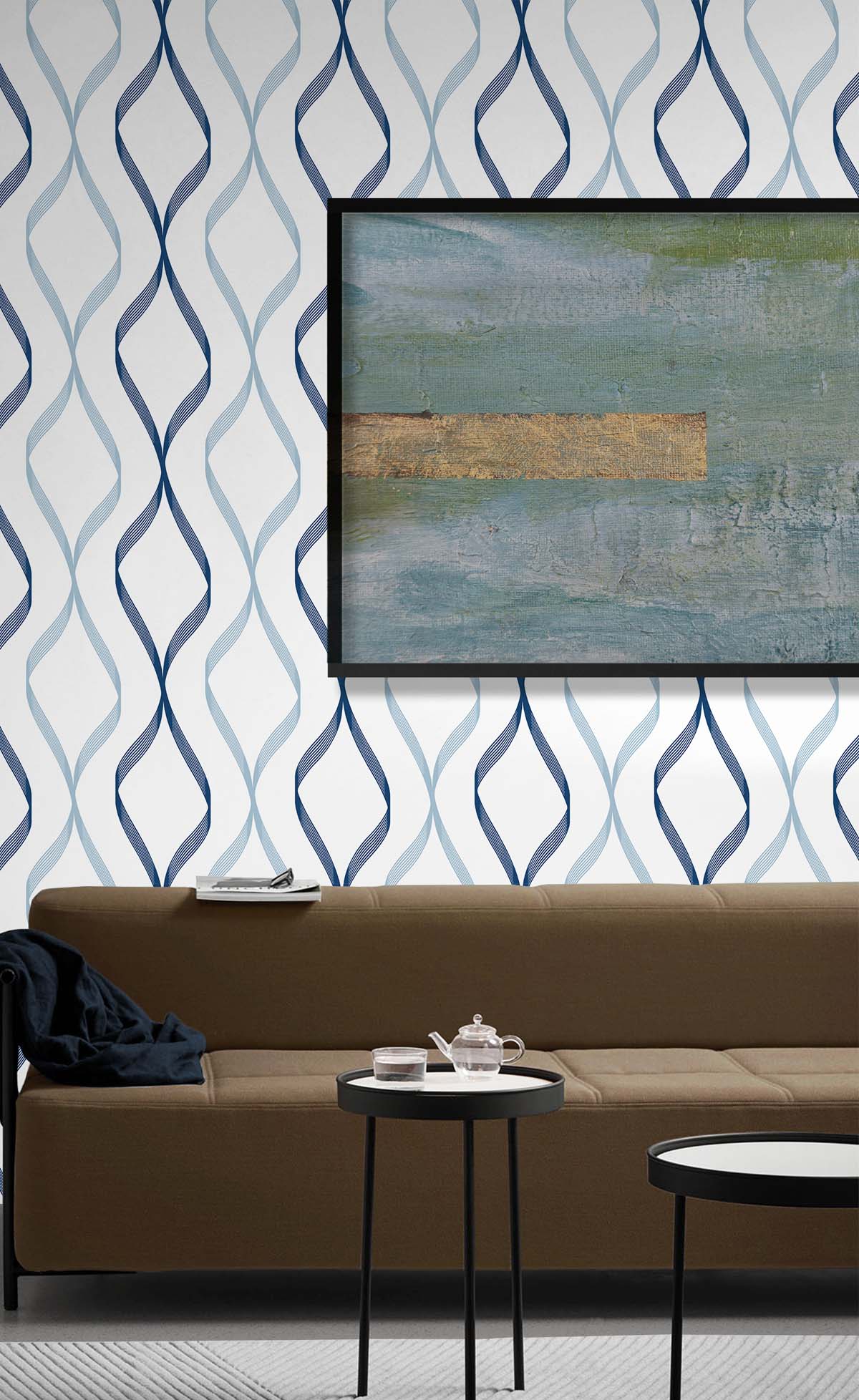Ogee Ribbon Vinyl Wallpaper