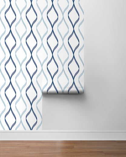 Ogee Ribbon Vinyl Wallpaper