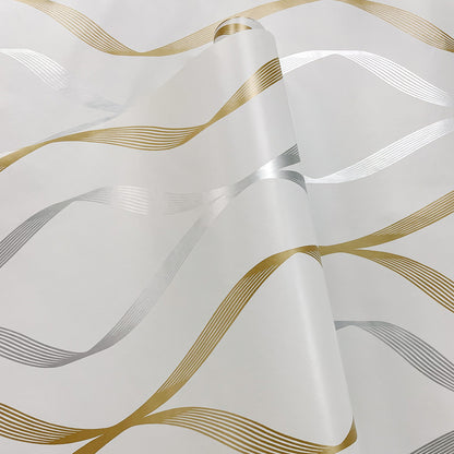 Ogee Ribbon Vinyl Wallpaper