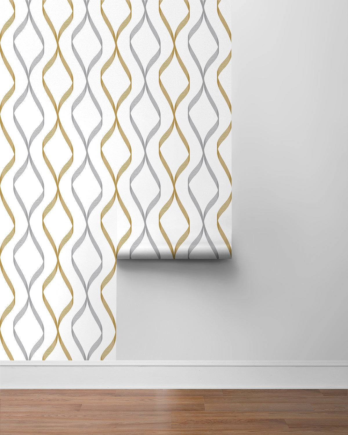 Ogee Ribbon Vinyl Wallpaper