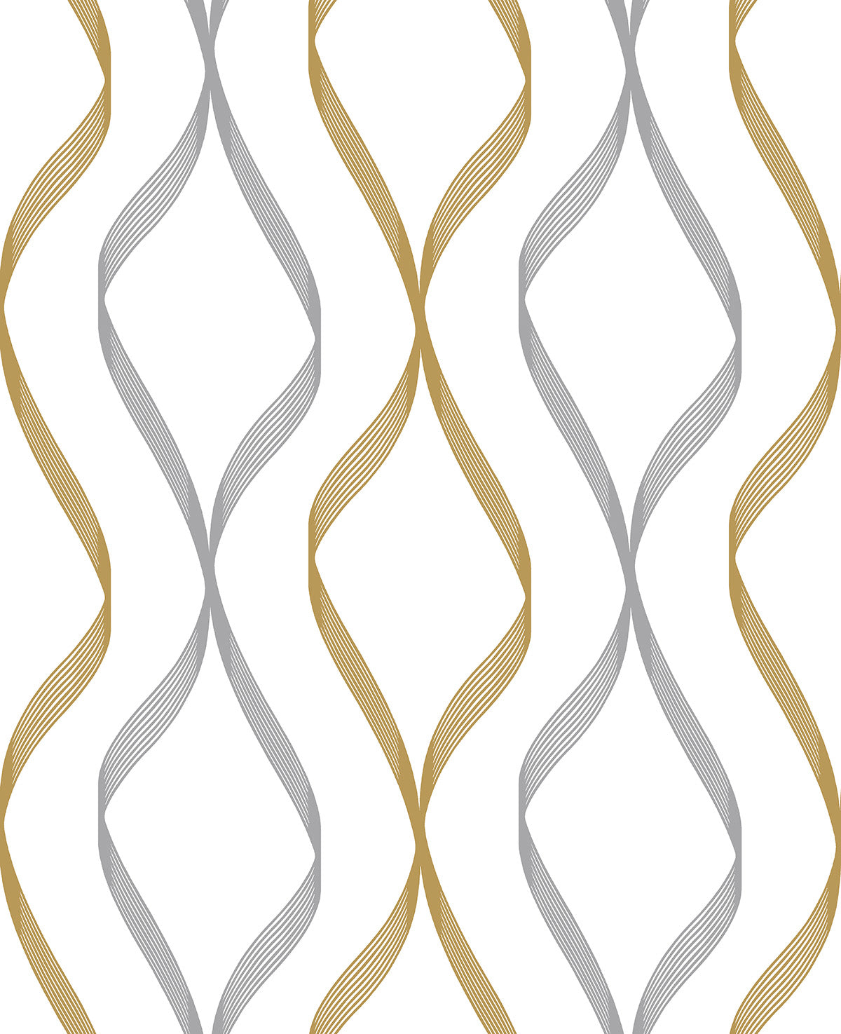 Ogee Ribbon Vinyl Wallpaper
