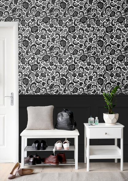 Tonal Paisley Vinyl Wallpaper