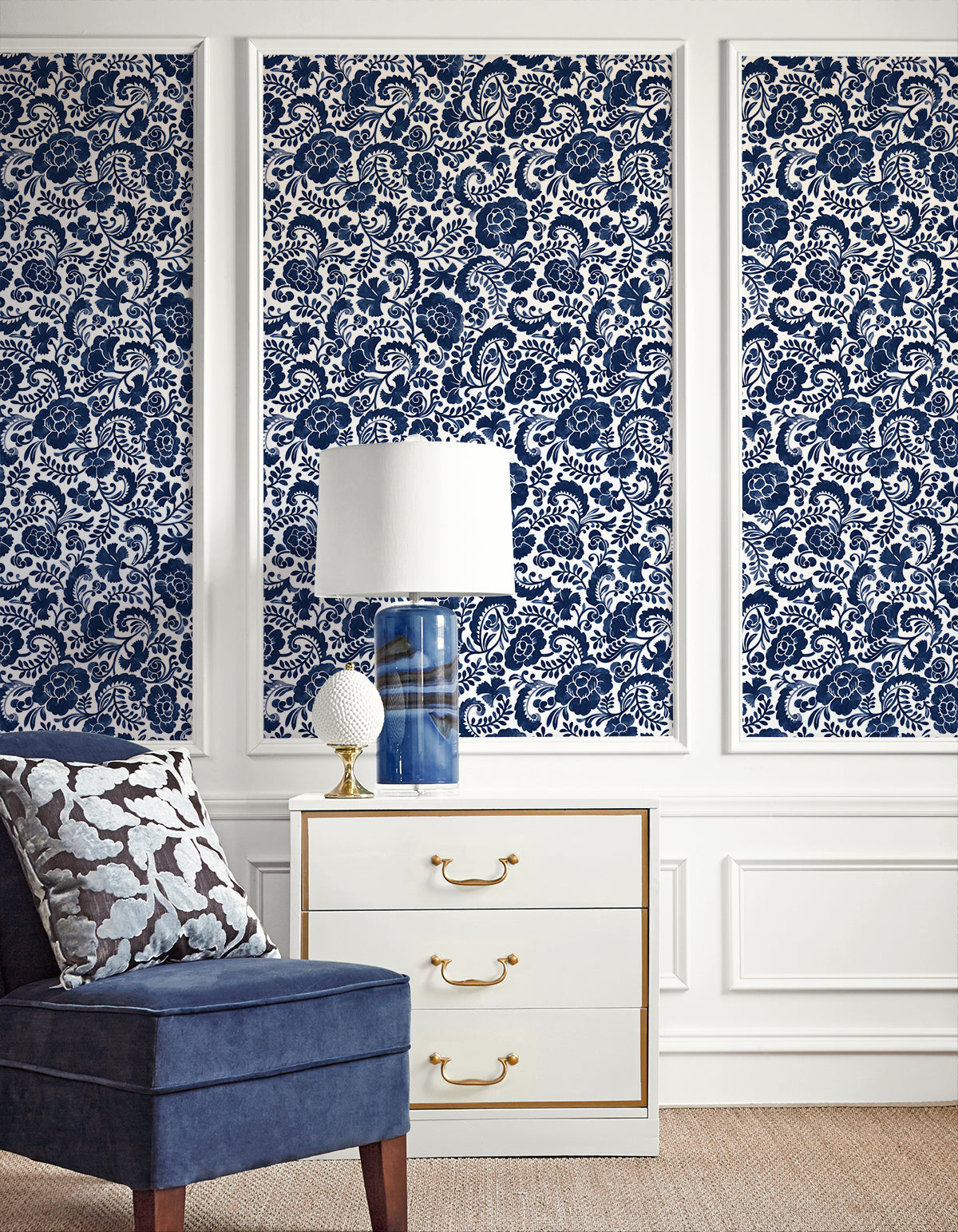 Tonal Paisley Vinyl Wallpaper