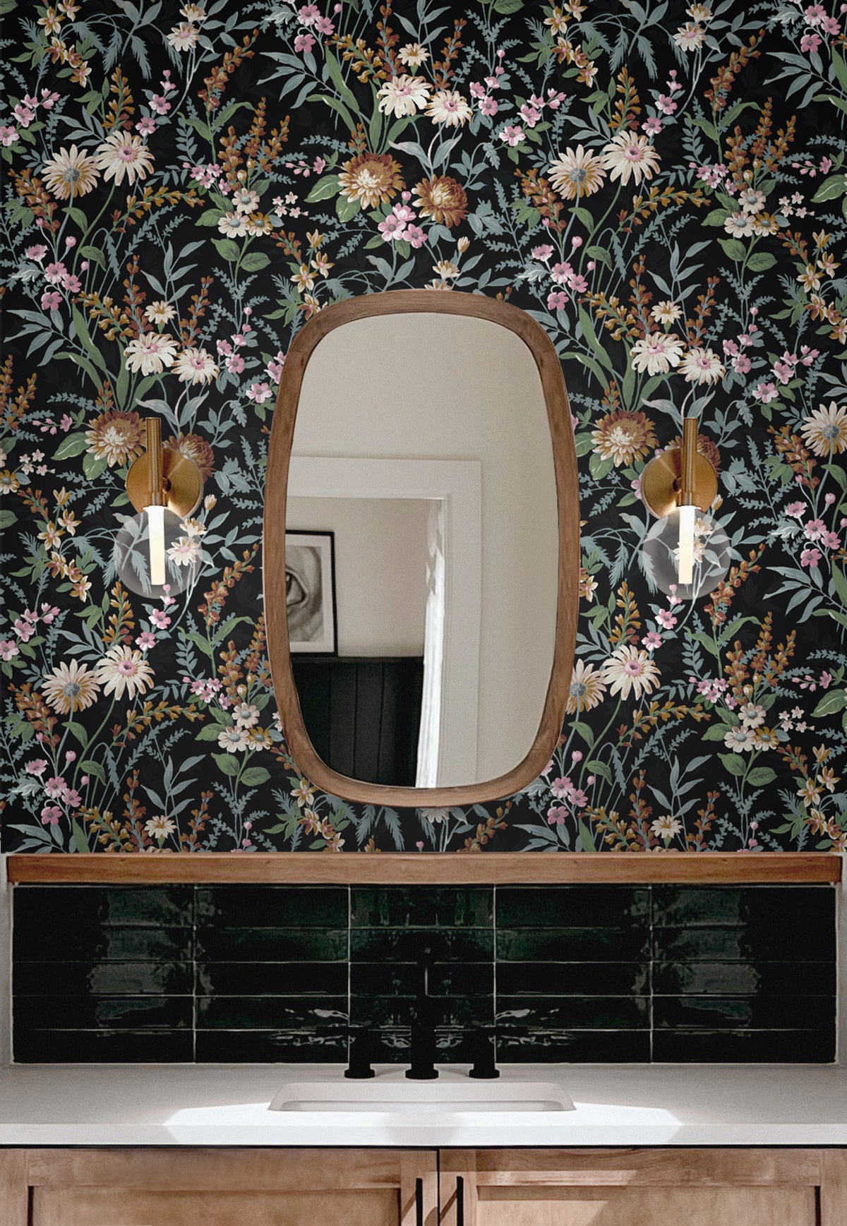 Vintage Floral Vinyl Wallpaper